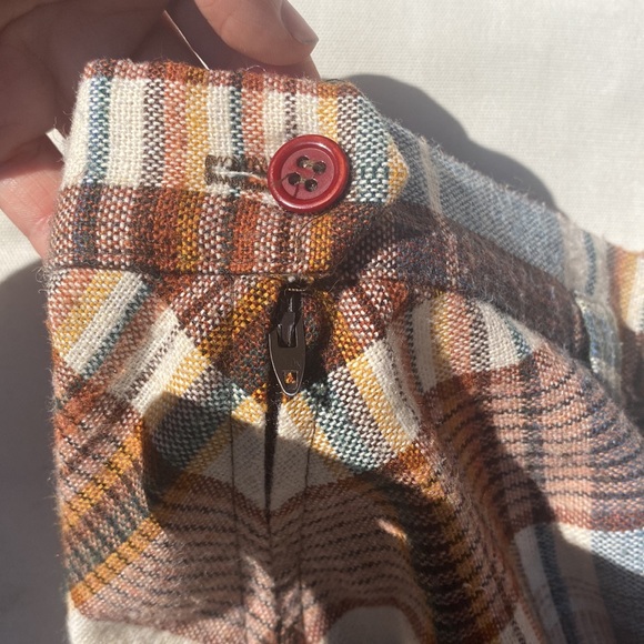 Vintage 1970s wool blend plaid maxi skirt - Picture 3 of 3